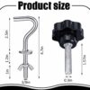 Therwen 8 Pcs Hammock Combo Hardware Kit Hammock Stand Replacement Hooks M8 x 40 mm Star Hand Knob for Home Patio Umbrella Base Garden