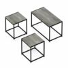 Furinno Camnus Modern Living Room Table Set with One Coffee Table and Two Side Tables, French Oak Grey