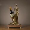 PIBM Stylish Simplicity Bronze Wine Wine Rack Furniture Decoration Crafts Living Room Porch Bar Wine Cabinet Creative Home Decorations Cast Coppe