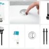 Ultra White Dual Flush Valve Toilet Cistern Outlet Kit Toilet Cistern Replacement Water Cabinet WC Drainage System 32Cm Height for 2 Inch Outlets