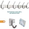 smartpeas Wall Coat Rack Rustproof Stainless Steel - Dimension 43x8x3.8 cm - Holds Up to 30Kg - Simple Brushed Finish - No Sharp Edges 6 Fixed Co