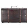 QIRG Wooden Suitcase, Vintage Antique Travel Double‑layer Treasure Chest Qld‑style Nostalgic Retro Large Decorative Box Storage Chest with Buckle