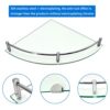 hagvot Bathroom Glass Corner Shelf, 2 Pack 24x24cm Wall Mounted Glass Shower Shelves, Sturdy Triangle Tempered Glass with SUS 304 Rustproof Menta