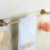 HIGOH Towel Racks, Towel Rail for Bathroom,Retro Style Antique Brass Wall Mounted Bathroom Single Bar Rack Towel Rails Holder