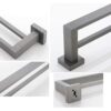 Towel Holder Wall Mounted Double Towel Rail No Drill Towel Shelf Self Adhesive Anti-rust Space Aluminum For Kitchen Toilet,grey,60cm