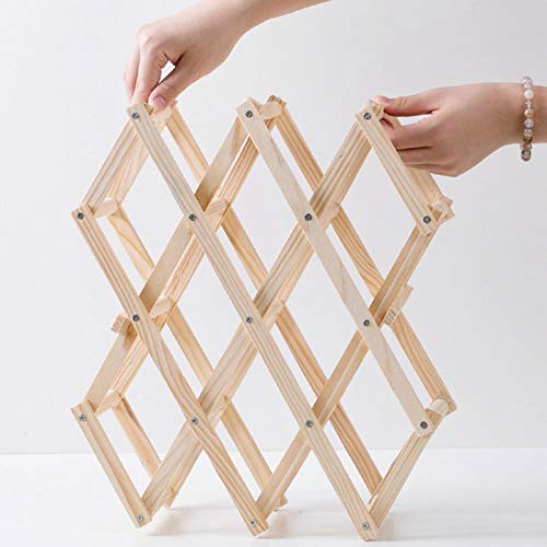 Yalych Foldable Wooden Countertop Cabinet Wine Holder Storage Stand Cellar- Free Standing - Perfect for Bar, Wine Cellar, Basement, Cabinet, Pant