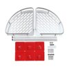 Laimew No Drill Bathroom Corner Shelves Aluminum Glossy Rustproof Adhesive Shower Shelf with Hooks