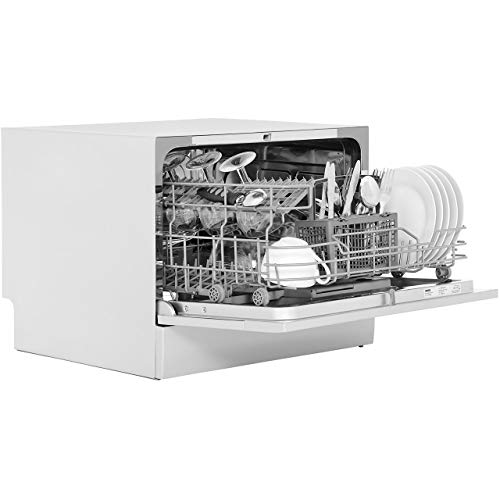 Zanussi ZDM17301SA Freestanding Counter Top Dishwasher, Compact Dishwasher, 55 cm Width, 6 Place Settings, 6 Programmes, Residual Drying, 52dB, S