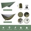 3in1 Outdoor Double Camping Hammock, Ripstop Nylon Travel Hammock with Mosquito Net and Rainfly Tarp, Tree Straps 200kg Load Capacity Large Hammo