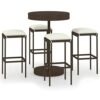 TJLSS 5 Piece Patio Bar Set With Cushions Poly Rattan Stylish Garden Bar Set Easy To Clean (Color : A, Size : Taille unique)