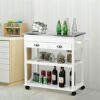 BHVXW Rolling Kitchen Island Trolley Cart With Drawers Kitchen Storage Racks Parlor Bathroom Office Shelf Gadget (Color : Wit, Size : 34.5x16x32c