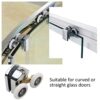 23mm Shower Door Rollers, 4pcs Sliding Shower Doors Wheels Replacement Roller Runner Wheel 2 Top & 2 Bottom Chrome Plated Door Roller fit Glass H