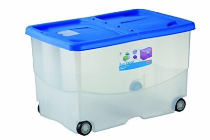 Stefanplast Vasco Stefanbox Case with Lid in Assorted Colours, Cyan/Magenta/Apple Green/Transparent, 60 x 40 x 36 cm