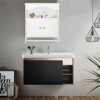 WALNUT Bathroom Wall Cabinet White Bathroom Cabinet Cabinet 53x15.5x62cm Shelving Cabinet