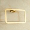 RSOCHS Gold Towel Rings Square Wall Mounted Bathing Towel Rack Copper Zinc Alloy Kitchen Bathroom Accessories