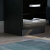 Amazon Brand - Movian High Gloss 2 Drawer Bedside Cabinet, Black, 47 x 40 x 36 cm