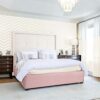 AMSKA INTERNATIONAL Divan Bed Base Frame Cover Wrap Valance, Artificial Silk, Silver Grey, Blush Pink, White, (0405) (Blush Pink, Double)