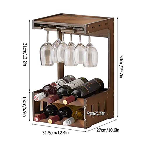 Wooden Wall Mounted Wine Rack,Wall Wine Rack,Wine Bottle Stemware Glass Rack Wall Mounted,Wine Racks,Glass Rack,Hanging Wine Bottle Shelf Organiz