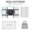 Full Motion TV Wall Mount for Most 32-75 inch Flat Screen/LED/4K TV, 15.2" Heavy Duty Dual Swivel Articulating Tilt 6 Arms, Max VESA 600x400mm, H