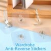 2 Pcs Furniture Wall Anchors Self-Adhesive No Drill for Baby Proofing Cabinet Anti Tip Kit for Fixing Bookcase Cabinet Wardrobe Dresser Bedside C