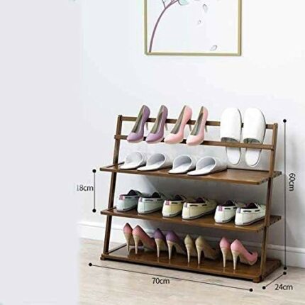 N/A Shoe Rack Multi-layer Household Simple Provincial Space Economy Door Dormitory Small Shoe Cabinet Solid Wood Rack (Size : M)