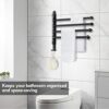 Door Hinge Towel Rack,【Upgrade】 Thicken Toalleros para Banos Modernos,4-Arm Extra Long Swivel Towel Rack,with Hook Swing Out Towel Hanger for Bat