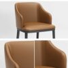 dining chair Kitchen Dining Room Furniture Chairs Living Room Armchair Modern Leather High Back Padded Soft Seat Dining Chairs Black Metal Legs L