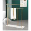 QUANJJ Gold Marble Floor Stand Towel Shelf Floor Towel Rack Floor Stand Style Floor Towel Rack Storage Rack
