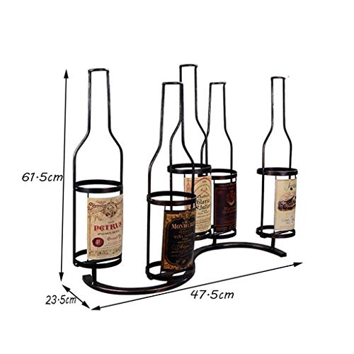 CRODY Wine Racks,Wall Holder Metal for 5 Bottles | Loft Wall Shelf Storage Rack Wall-Mounted | Wine Bottle Holder