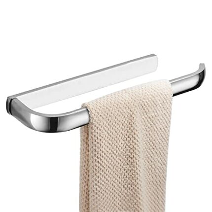 BESy Brass Hand Towel Bar Towel Holder for Bathroom Polished Chrome, Rustproof Bathroom Accessories Fixtures Wall Mounted Towel Rack Hanger Rail