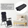 zalati Recliner Pillow Teslin Adjustable Height Pillow Cushion for Outdoor Furniture - Black