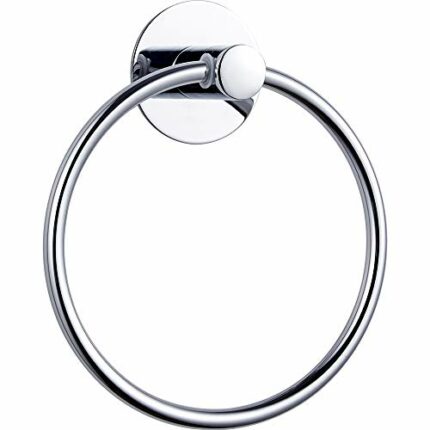 Wopeite Towel Ring Self Adhesive Towel Rail Chrome Towel Holder Stainless Steel, Wall Mounted Hand Towel Holder Rustproof for Bathroom Accessorie