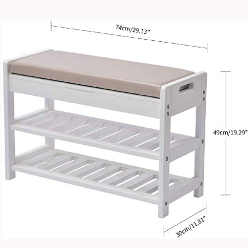 DINGZZ 2 Tier Shoes Bench Storage Shoe Rack Storage Stool Organizer Holder Seating Bench, Ideal for Entryway Hallway Bathroom Living Room Corrido