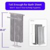 Qflushor Standing Towel Rack with Marble Base 2-Tier, 38" Tall Bath Towel Stand for Bath Sheet, Stainless Steel Free Standing Towel Racks for Bat