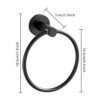Stainless Steel Bathroom Towel Ring, Wall Mounted Bathroom Kitchen Towel Hanger Hand Towel Holder (Matte Black)