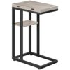 HOOBRO C Shaped Side Table, Foldable Sofa Side Table, Bedside Snack Table, Laptop Holder Table for Sofa, Small Spaces, Small Coffee Table, Living