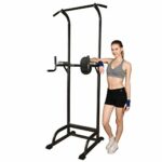 ZXYWW Power Tower Dip Station - Adjustable Height, Heavy Duty Strength Training Equipment Pull Up Bar for Women Men Home Gym Workout