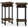 Furinno Turn-N-Tube Tall End Table, Side Table with Bin, Columbia Walnut/Black/Dark Brown