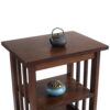 AERATI Side Table End Table with Grid Frame and 2 Storage Shelves Night Table Farmhouse Classic Style 40 x 30 x 54 cm