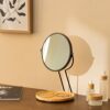 Navaris Cosmetic Mirror With Jewellery Tray - Table-Top Mirror For Makeup And Grooming - Double Sided With 2x Magnification - 29 x 17 x 17cm