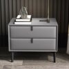 SDFGH Bedroom Furniture Bedside Table Simple Nordic Leather Cabinet, Small Bedside Cabinet with Gray Double Drawer Design