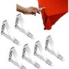 ZMREN Table Cloth Clips, 12 Pcs Stainless Steel Tablecloth Clips, Table Cloth Cover Clamps, Suitable for Indoor and Outdoor Use, for Picnics, Par