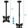 Mount-It! Premium Ceiling Mount TV Bracket | Full Motion TV Ceiling Mount for 23-42 inch Flat Screen TVs | Multiple VESA Patterns | Max Weight 66