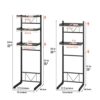 ABCOOL Over The Toilet Washer Organzier Adjustable Stand Storage Rack for Laundry Shelf Bathroom Space Save with Height Adjustable Drawer Table