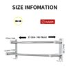 BIGLUFU Towel Rail Self Adhesive 2-Tier Bath Towel Rack Wall Mounted, SUS 304 Stainless Steel Towel Holder with 2 Hooks Towel Shelf Bar for Bathr