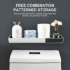 Wall-Mounted Storage Rack - Multipurpose Organizer with Removable Double Layers - Floating Shelves - Shower Caddies - Traceless Adhesive - Easy t