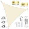 Aabb Sun Shade Sail 3x3x3m Triangle Waterproof Canopy 98% UV Blocking Sail Shades for Swimming Pool Balcony Terrace Courtyard Play Area (Beige）