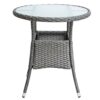 CZDYUF 4-piece Resin Wicker Patio With Round Table, Gray Cushion Furniture Set Sofa-type Garden Pool Balcony