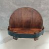 Wooden Bourbon Whiskey Barrel Shelf, Hand Crafted Wall Mounted Wine Rack Countertop, Round Display Organizer Stand Bar Shelves Vintage Liquor Bot