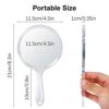 QLFJ-FurDec 2 PCS Hand Mirror, Double-sided 1X/3X Magnifying Mirror with Handle, Portable Travel Cosmetic Mirror, Transparent Frame Pocket Mirror